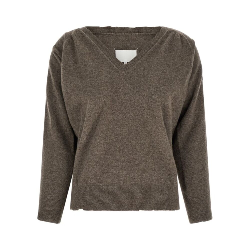 Maison Margiela Brown Virgin Wool Women's Cardigan